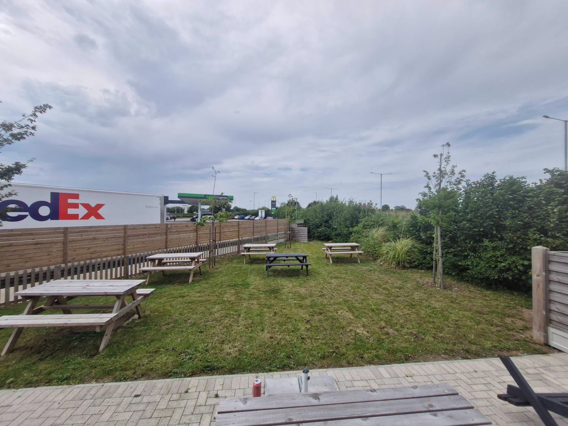 Trade park picnic garden after grass cut and tidy