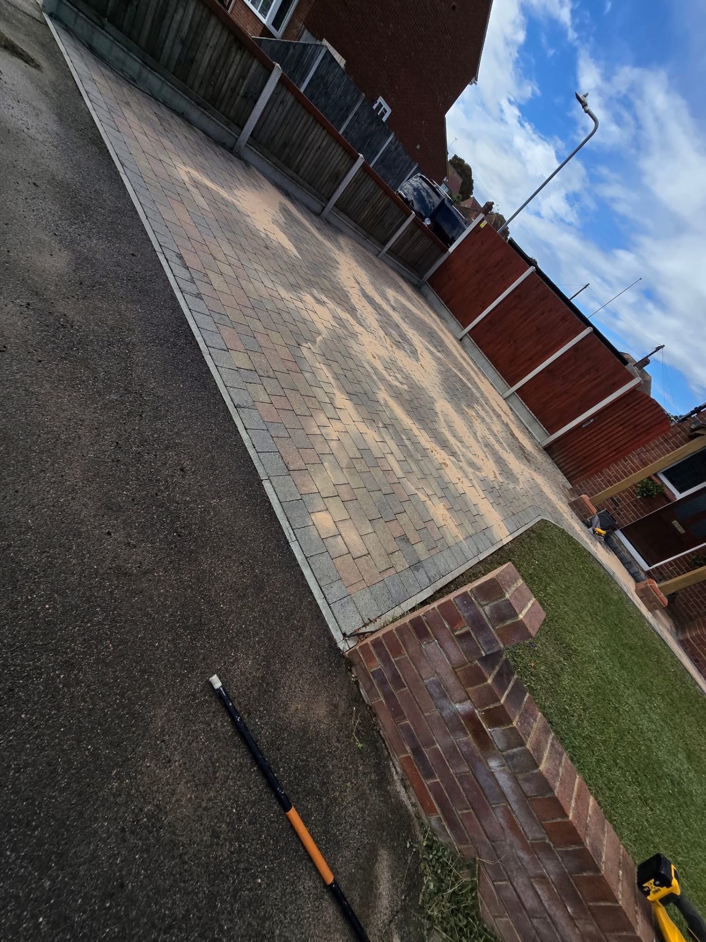 New block-paved driveway with granite kiln edging in Thanet